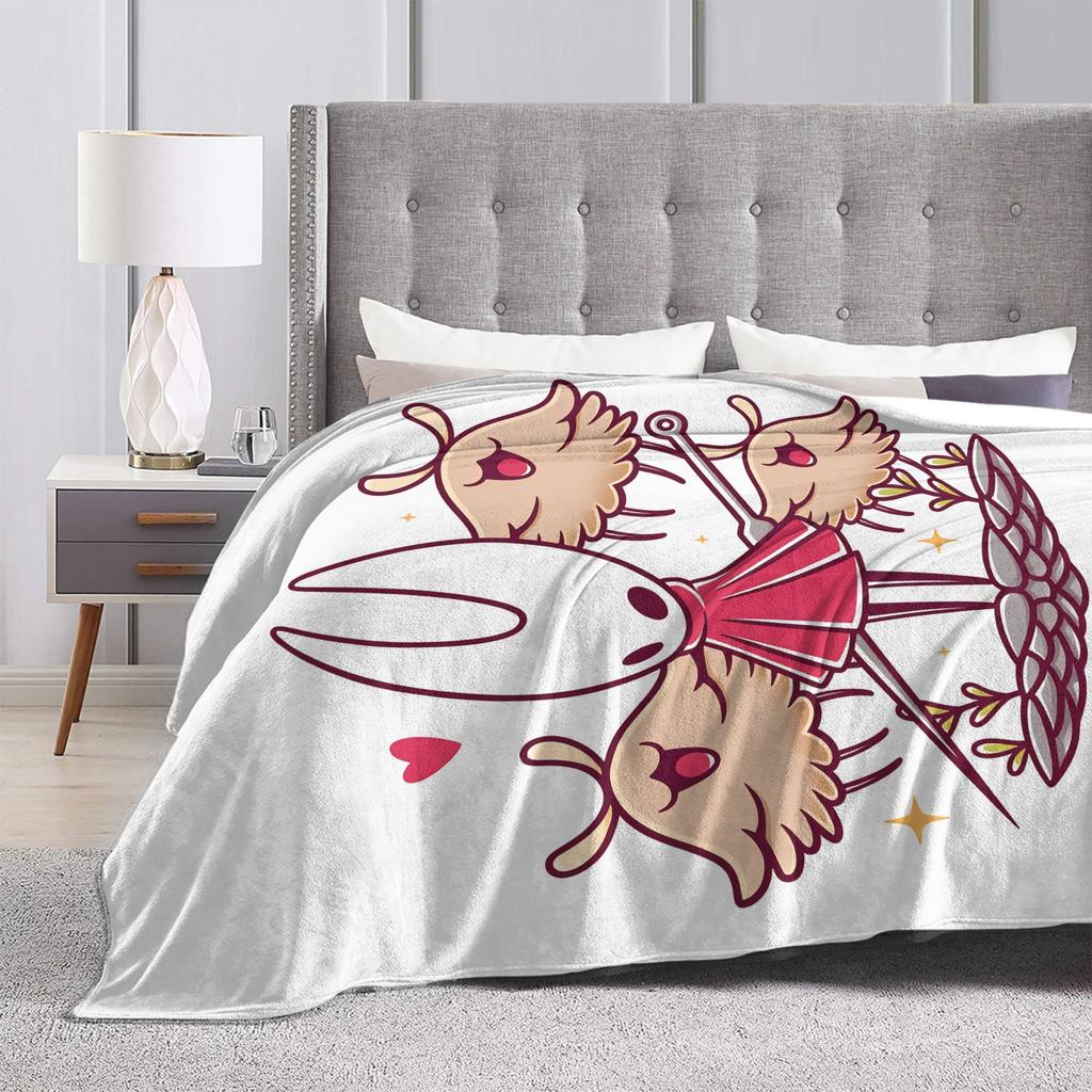 Hollow Knight Silksong Blanket Warm Soft Pattern Plush Throw Blanket For Girls Boys Couch Bed Flannel Bedspread Bed Cover