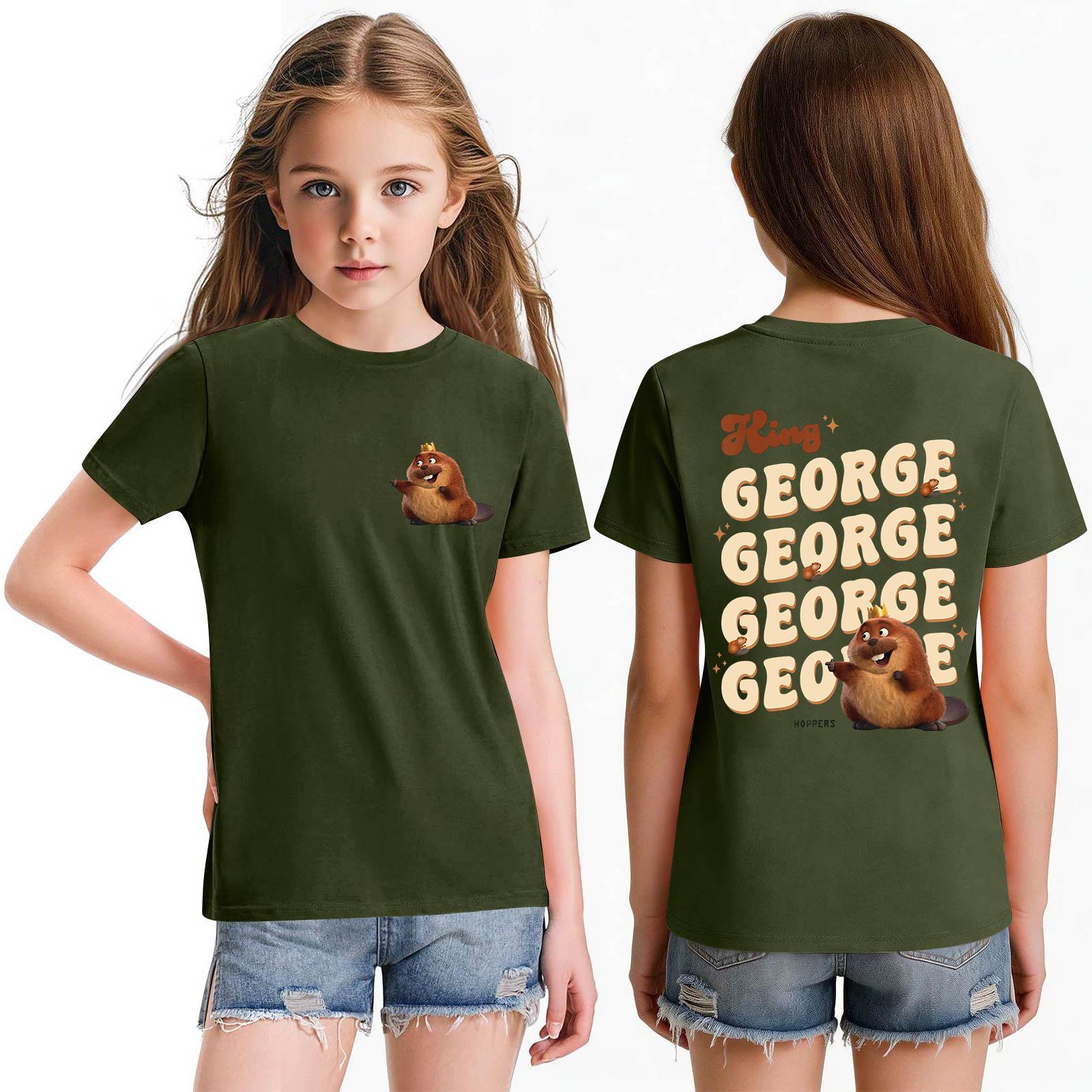 

Модная рабочая одежда с короткими рукавами и круглым вырезом, топы с принтом для детских летних топов 100 армия зеленый