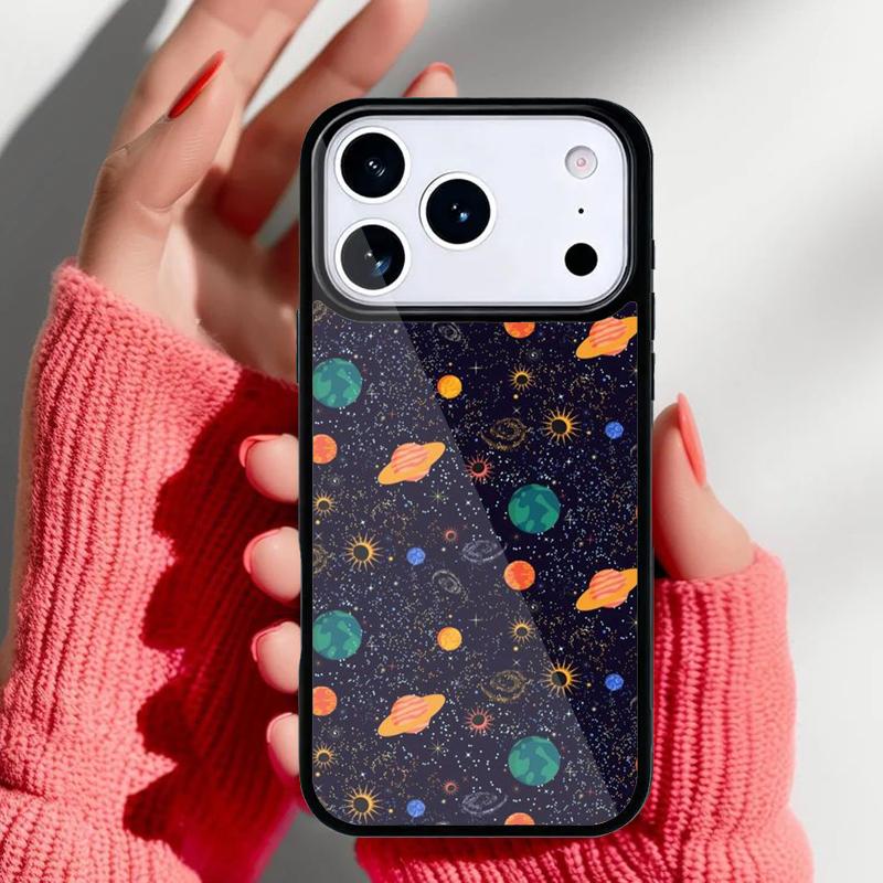 Aesthetic Planet Phone Case for iPhone 17 16 15 14 13 Pro Max Back Cover for 12 11 Pro Coque