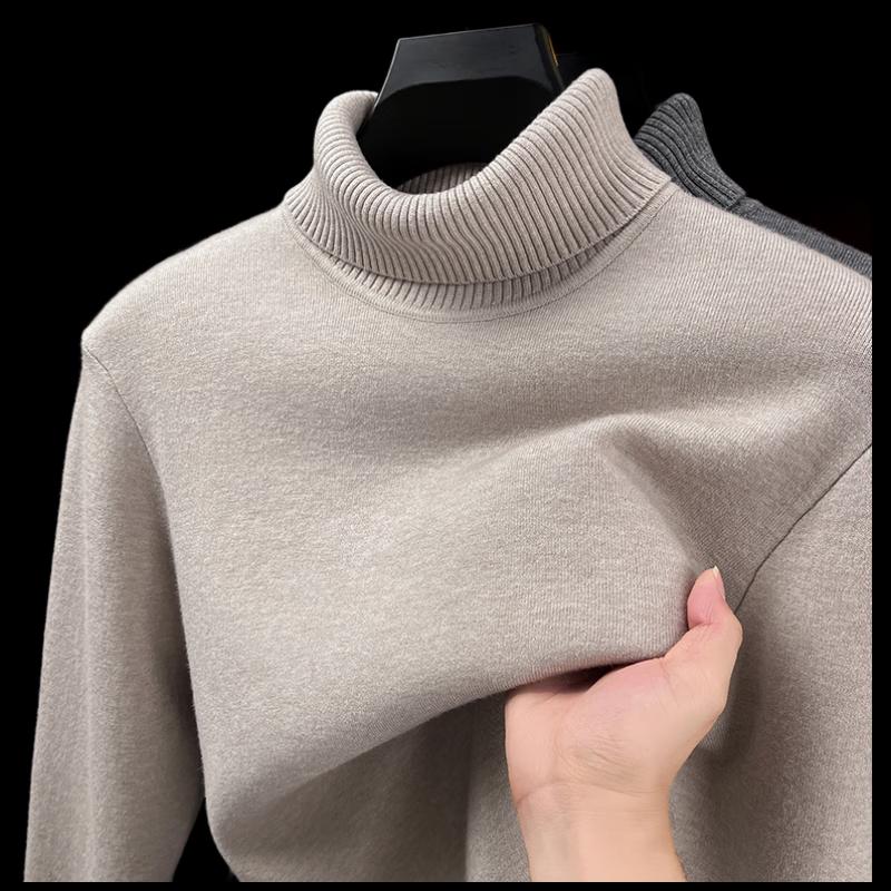 Yiliteng Men's Solid Turtleneck Sweater