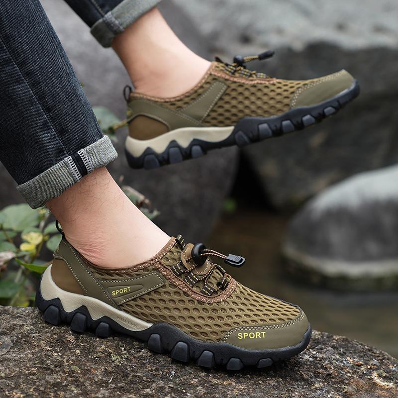 Men Hiking Sports Shoes Breathable Mesh Sneakers for Camping Trekking Man Trainers Outdoor Sports Shoes Anti-slip Hiking Shoes