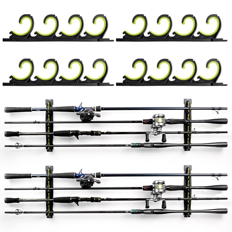 Fishing Rod Rack Holder Hanger Holds up to 8 Fishing Rods Wall Ceiling Mount for Garage Storage Organizers Display Stand