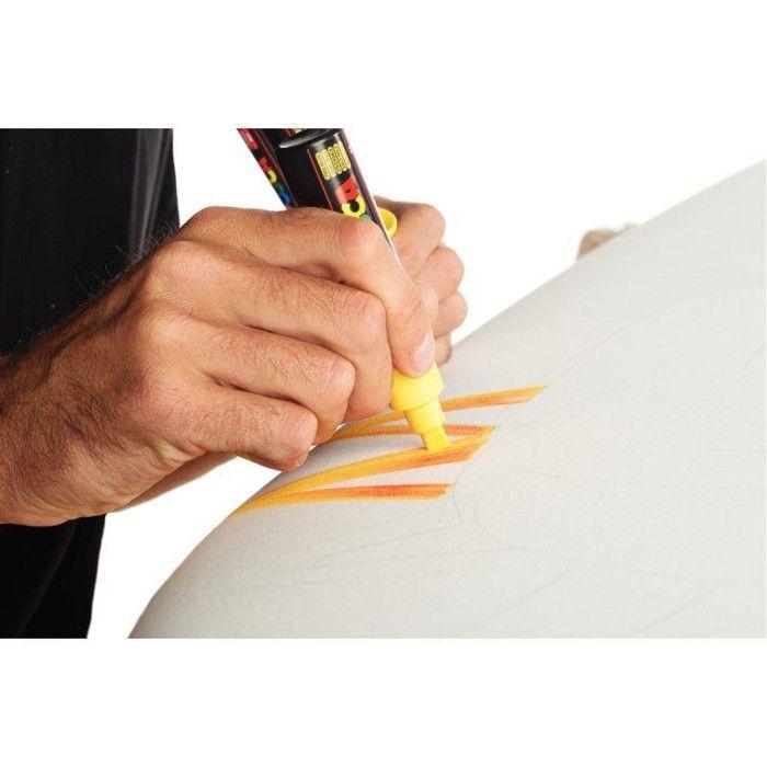 Marqueurs - POSCA - PC5M - Set de 4 - Pointe conique moyenne - Couleurs fluo variées - Opaque