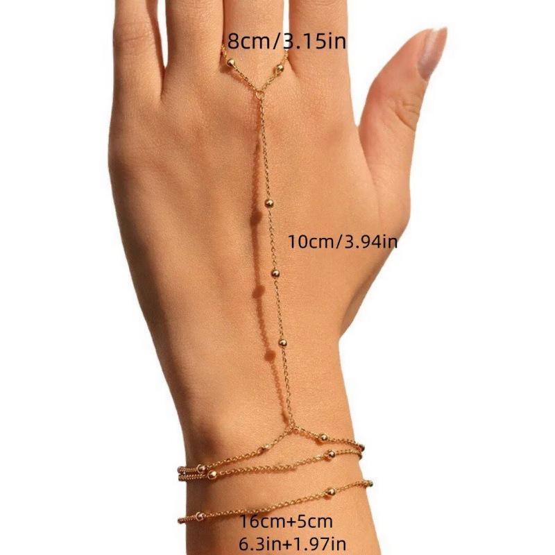 High-End Fashion Metal Chain Finger Bracelet for Women