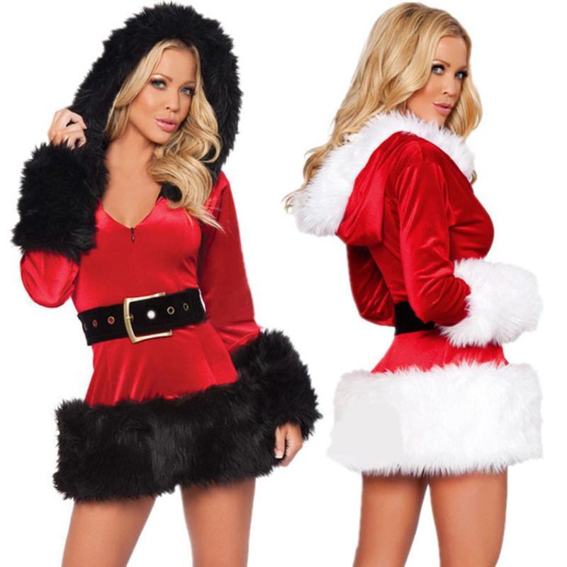 Christmas Uniform Temptation Sexy Suit, Christmas Cosplay Costume, Black and White $-2