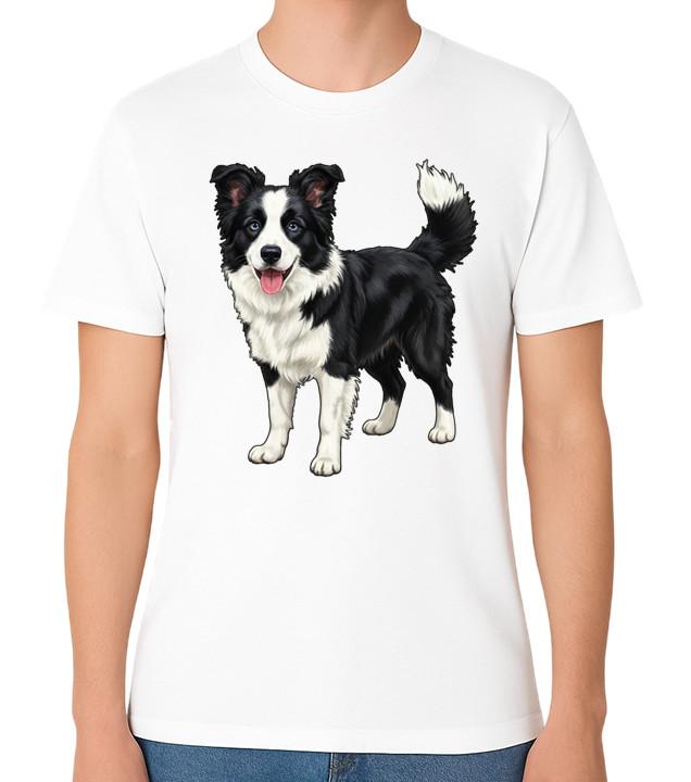 

Border Collie Dog T-Shirt Black and White Herding Dog Unisex Tee 5XL різнокольоровий