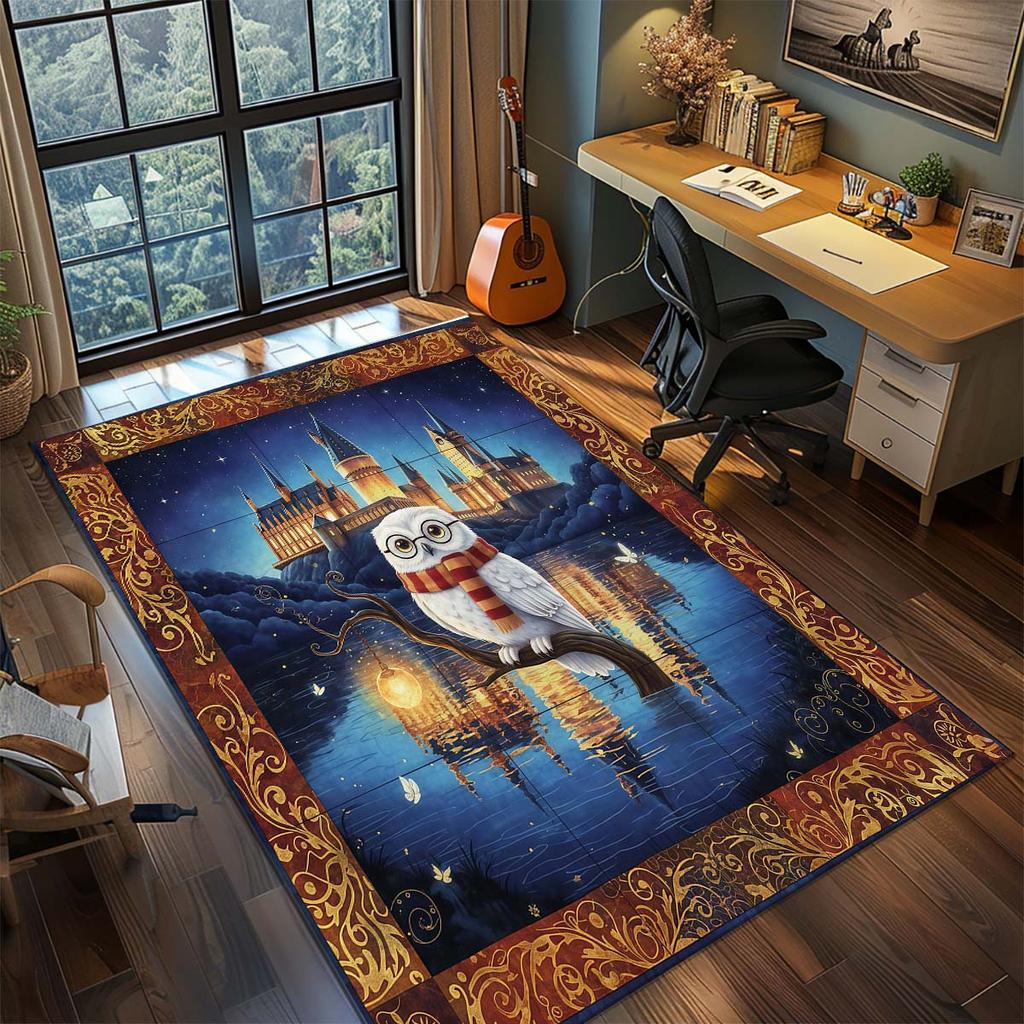 Harry Potter Magic Owl Anime Rug Carpet Large Area Rug Non Slip Washable Floor Mat Gamer Room Bedroom Home Decor -QJY