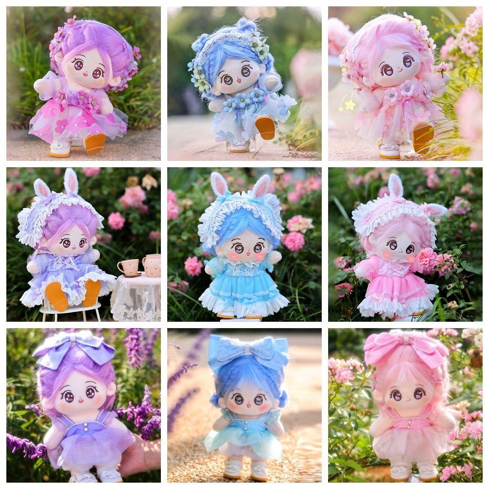 

20CM Miniature Clothes Multicolor Doll Lolita Dress Doll Princess Dress Suit Cotton Stuffed Doll
