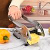 French Fry Cutter Stainless Steel Potato Chipper with 2 Blades Manual Food Slicer Dicer Multifunction Vegetable Fruit Chipper