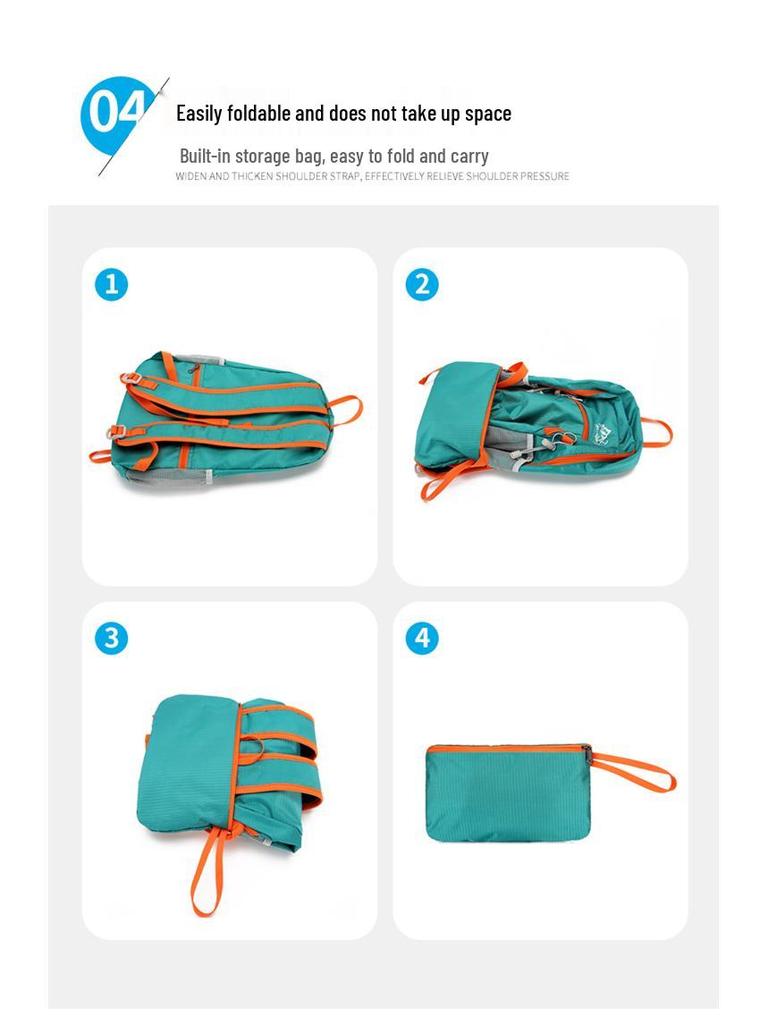 Unisex Outdoor Cycling and Travel Backpack: Wear-Resistant, Foldable, Water-Repellent Nylon Bag