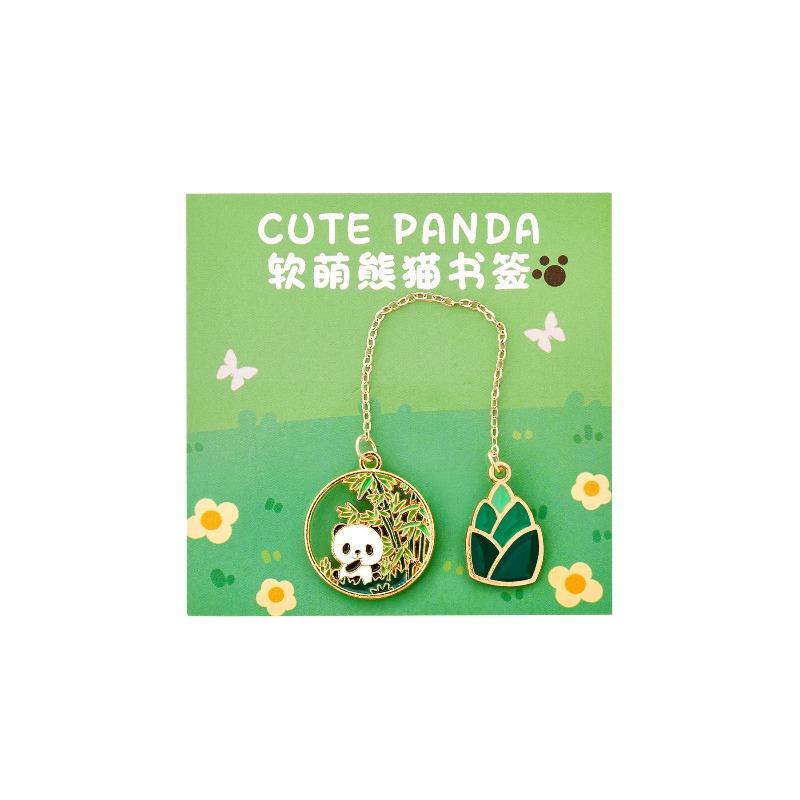Cartoon Panda Metal Chain Bookmark, Student Cute Reading Page Holder, High Appearance Level Stationery Bookmark Small Gift