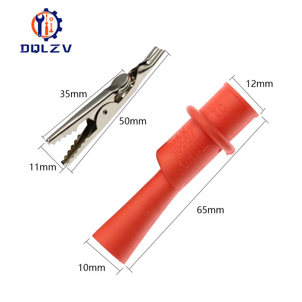 2PCS Crocodile Alligator Clips Clamps for Multimeter Tester Probe Insulated Crocodile Test Clip Connector