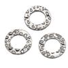 20pcs Stainless Steel Double Hole Texture Circle Ring Gold Color Charms Pendants Earrings Conectors for Jewelry Making DIY