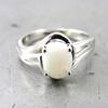 Silver Ring 'Goddess Opal' White Silver (rhodium) - 9x7 Mm