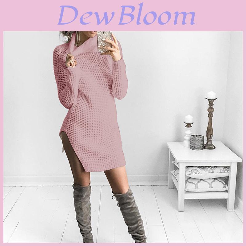 Autumn And Winter New Knit Sexy Split Turtleneck Sweater For Women In Premium Quality