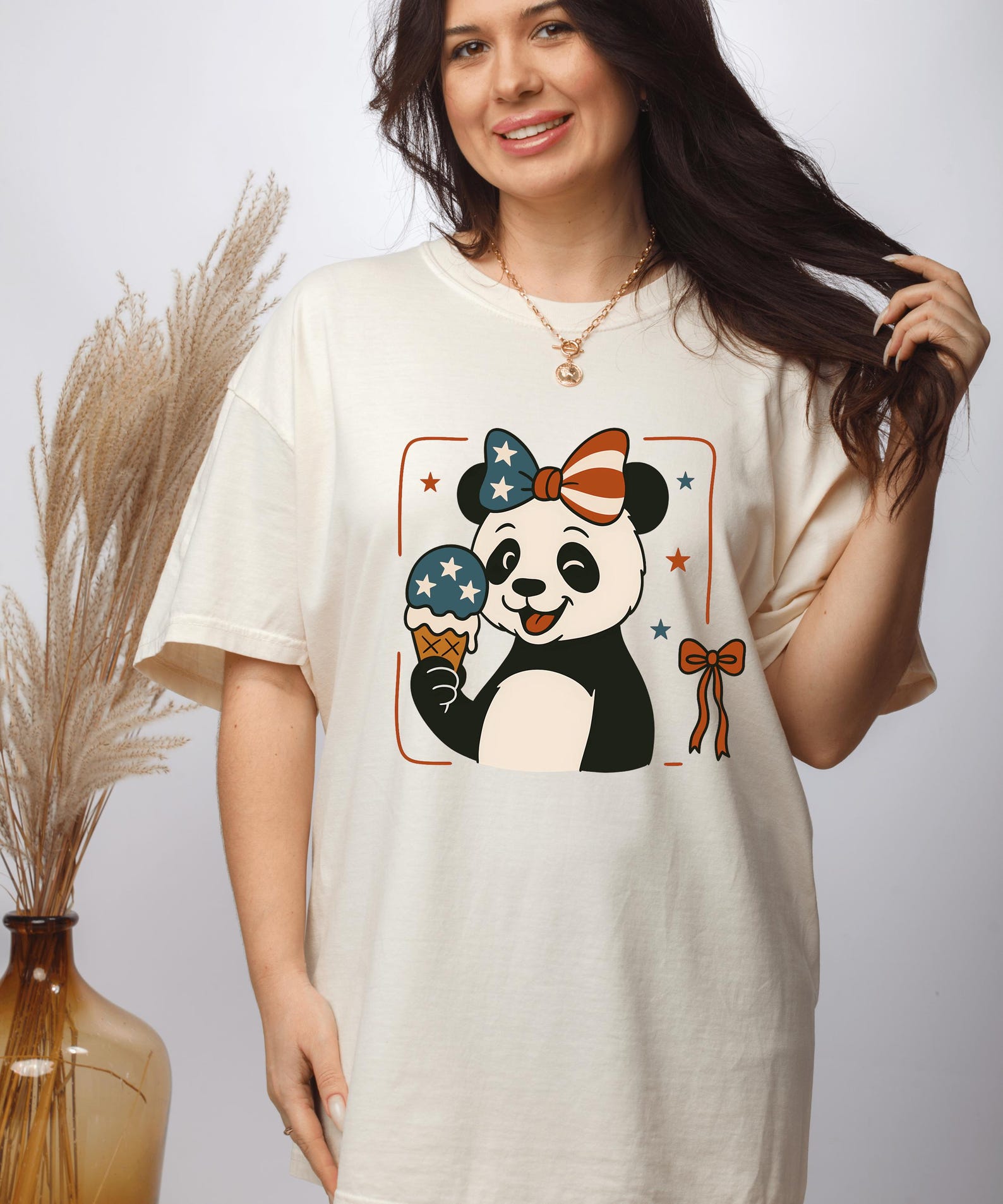 Coquette Panda 4th July T-shirt, Panda coquette Shirt, Independence Day Panda Tee, Panda Kids Gift, 4th of July Panda Kids Apparel 2XL