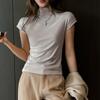 Women S Fitted Short Sleeve Half High Neck T Shirt Elegant Inner Wear