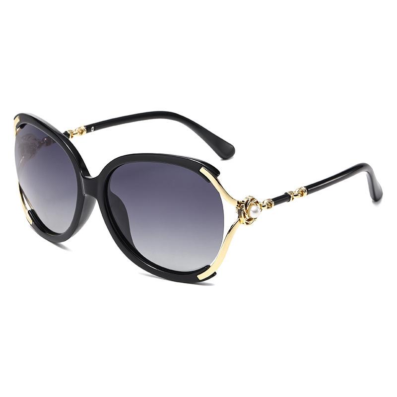 Large Frame Personalized Sunglasses Fashionable Women s Pearl Decoration Fashion Sunglasses UV Resistant Glasses