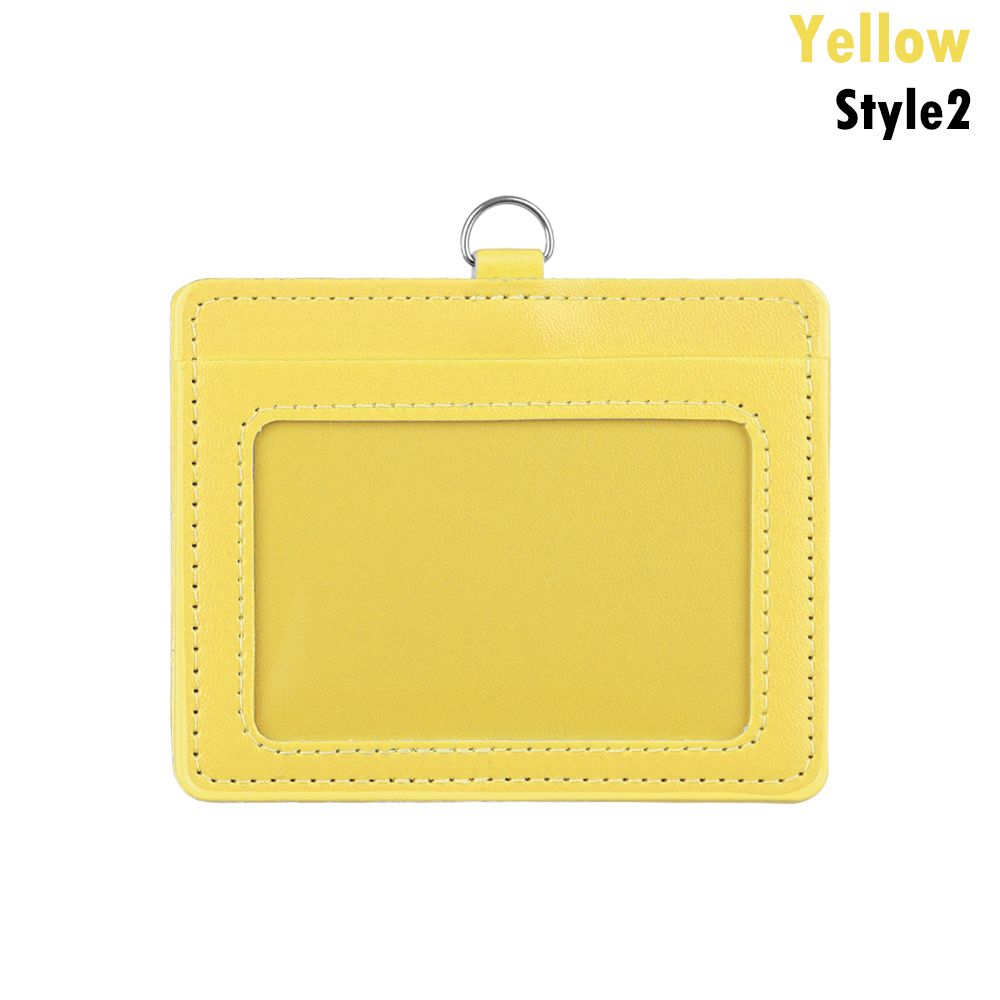 

Multi colored Badge Case PU Leather Bus ID Holders Protective Shell Name Card Holders Card Sleeve style2 жовтий
