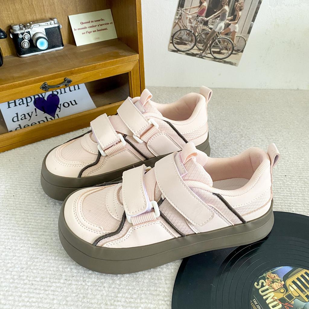 BE-6787 Latex insole/Velcro Thick-soled German Training Shoes Women's Board Shoes Casual Women's Shoes Niche Versatile White Shoes