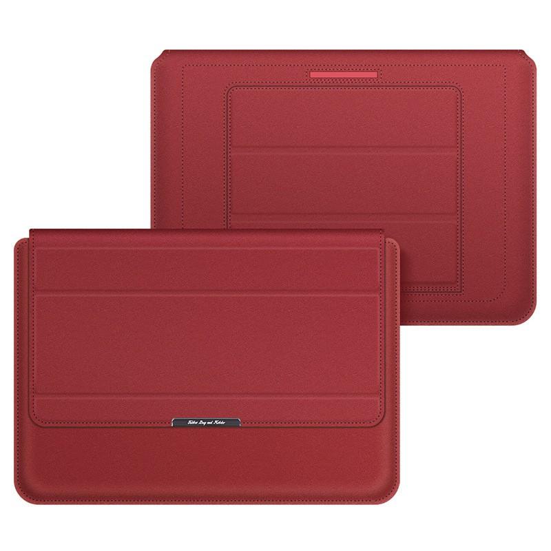 16 Inch Laptop Sleeve With Ergonomic Wrist Rest Support MacBook Air Pro PU Leather Waterproof Inner Case