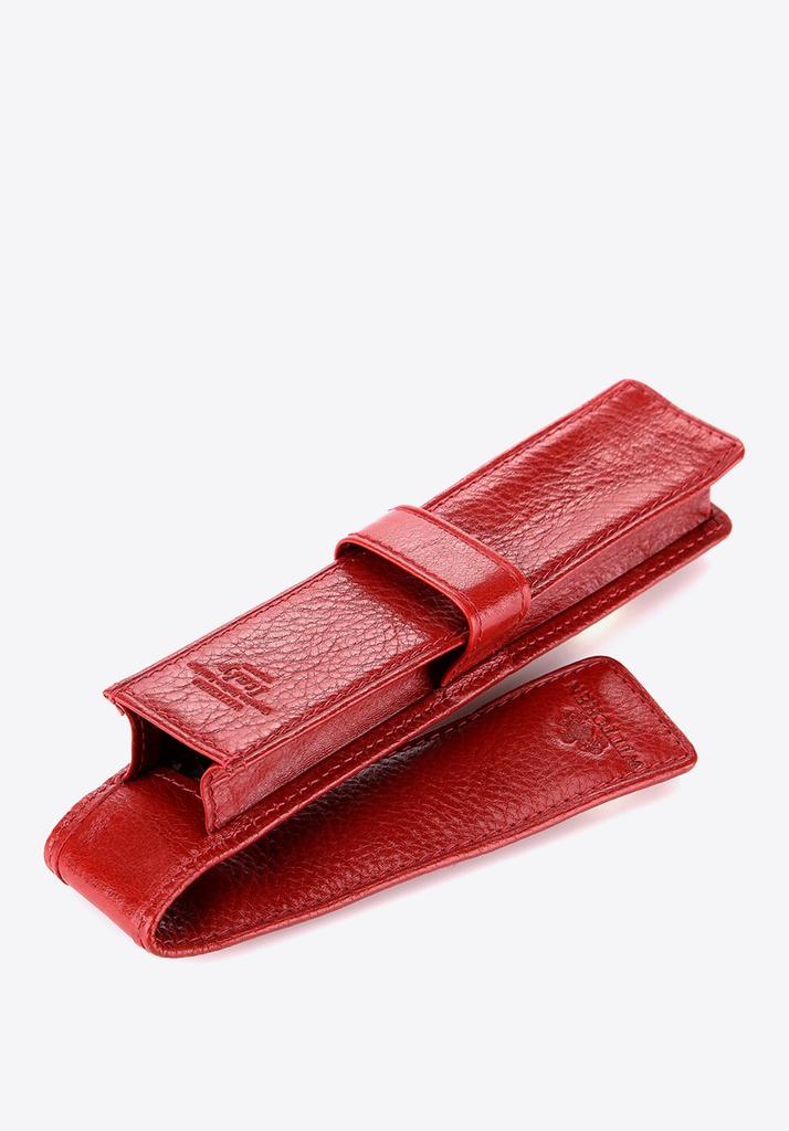 Wittchen Herren Leder Federmäppchen, Schlicht Rot, Naturleder