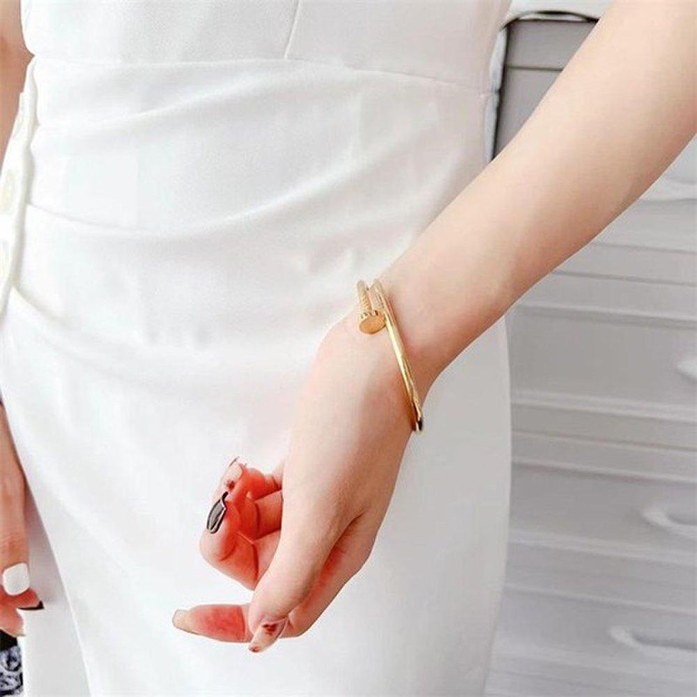 Discoloration-free surgical simple bold women's bracelet, women's bracelet, surgical bracelet, rose gold bracelet, gold bracelet, plated bracelet