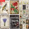 Flower Metal Poster Plaque Vintage Metal Sign Tin Sign Wall Decor for Barn Room Kitchen Garage Iron Painting