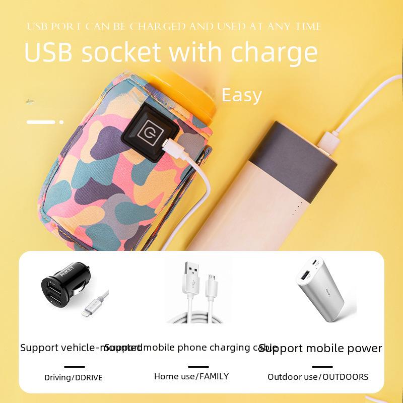 USB Heated Bottle Insulation Sleeve with Three-Speed Temperature Control for Outdoor and Car Use