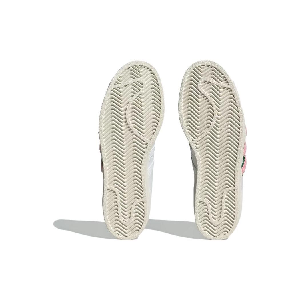 Adidas Superstar Белый Розовый Зеленый Синель Женские Кроссовки Облачно-Белый — фото 4