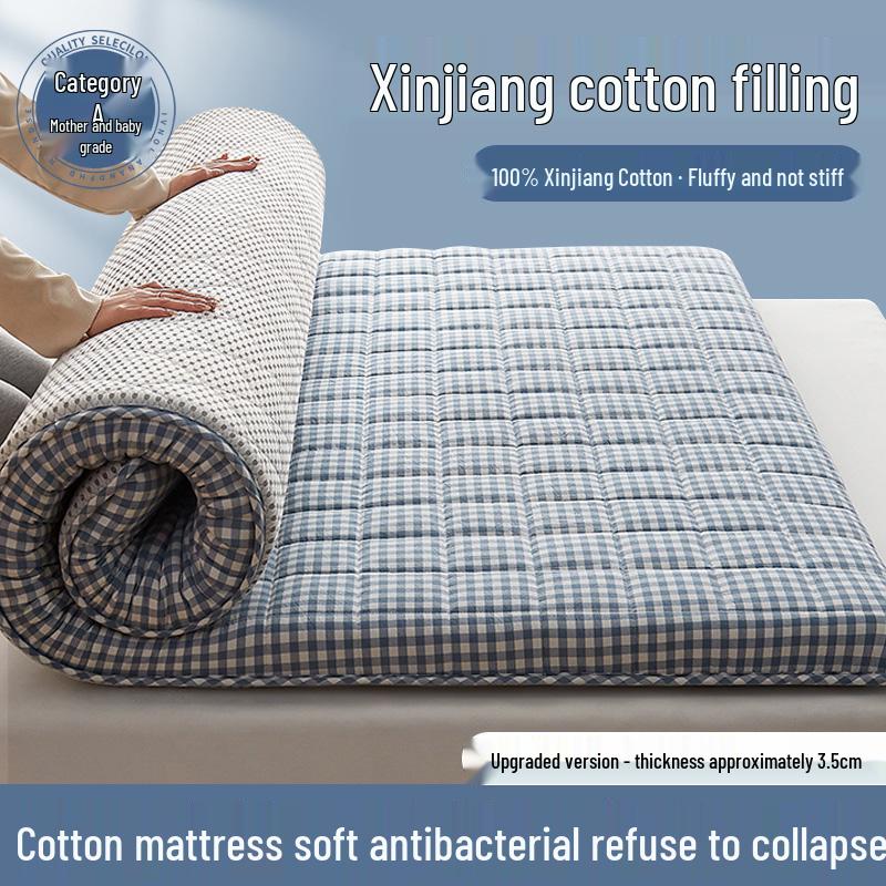 Soft Xinjiang Cotton Mattress Pad for Home or Dorm - Single/Double
