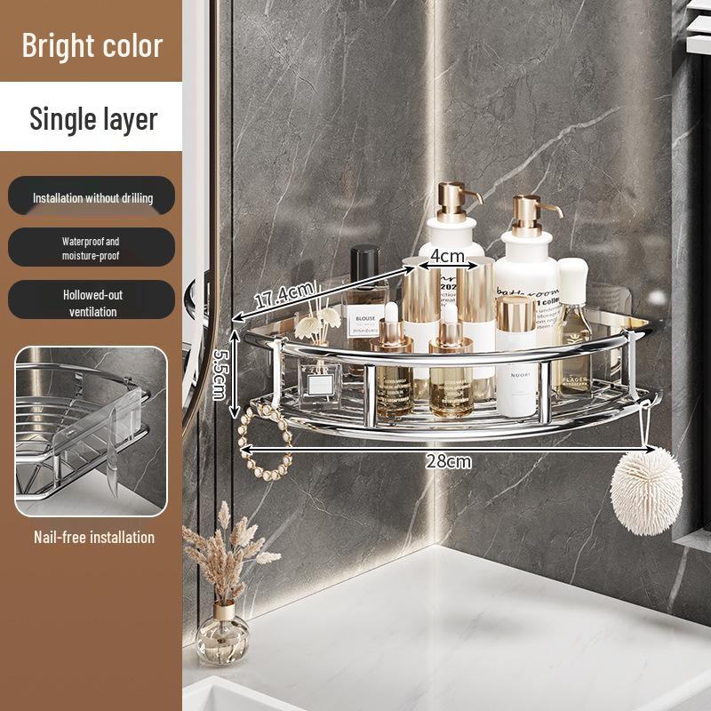 Triangle Corner Bathroom Shelf for Toiletries and Cosmetics