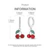Sales 925 Silver Hoops Earrings Plant Cherry Strawberry Earrings for Women Girls Fashion Jewelry Gifts