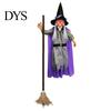 Spooky Halloween Gift for Adults 180cm Props, Flying Witch Decoration with Scary Sounds & Lights, Luminous Broom Garden Yard Lawn, Haunted House