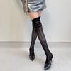 Fishnet Stockings Ballet Laces Up Thigh High Stockings Nylon Over the Knee Socks for Women Girls