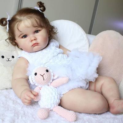 BZDOLL Realistic 60 CM Soft Silicone Reborn Baby Doll With 3D-painting Skin and Vascular Vein, 24 Inch Newborn Princess Toddler Bebe Birthday Gift