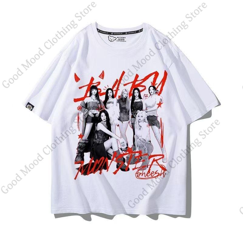 BABYMONSTER T Shirt Kpop Fashion HELLO MONSTER WE GO UP Concert Fans Tshirt Kpop Fans Clothes Cotton Short Sleeve Tee Tops