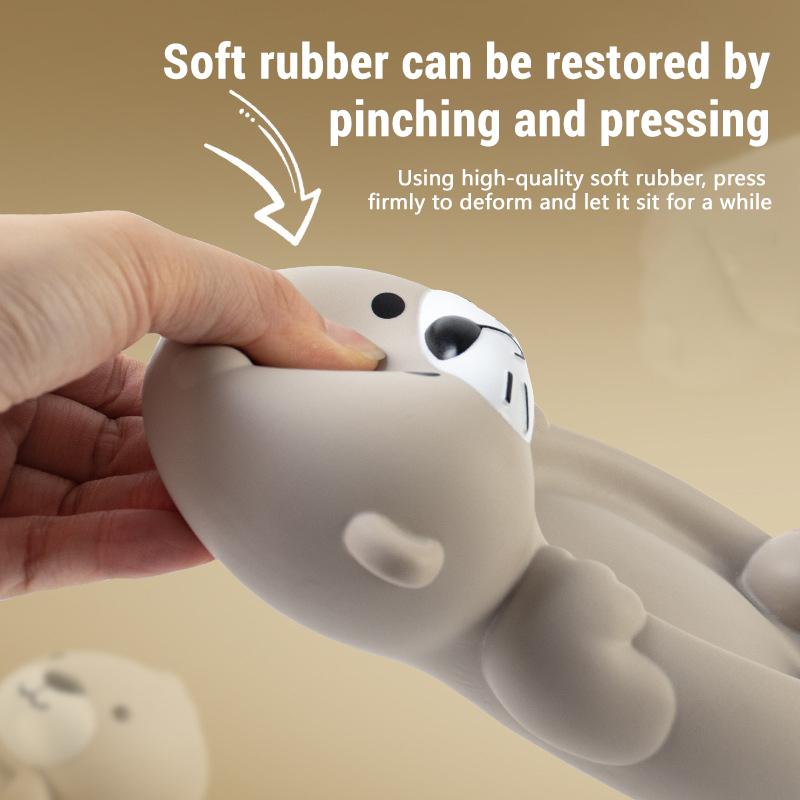 4Pcs Set Otter Baby Bath Toys 1 Mother Otter and 3 Baby Otters Water Toy PVC Kid Bathtub Toys Baby Bathroom Games Gift