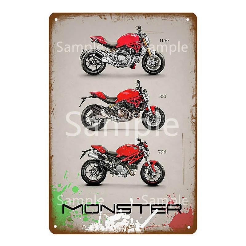 Motor Rider Tin Sign Motorcycle Club Garage Wall Stickers Metal Signs Decor Vintage Shabby Plate Painting Decorative Plaques