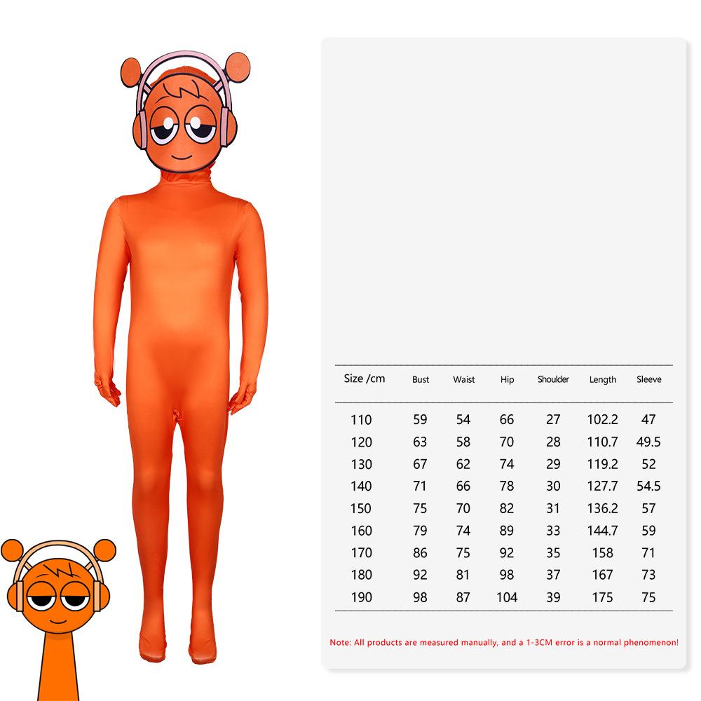 Non-Toxic Sprunki Adult Kids Cosplay Costume Monster Horror Game Jumpsuit Carnival Party Role Play Child Children Costume Gift