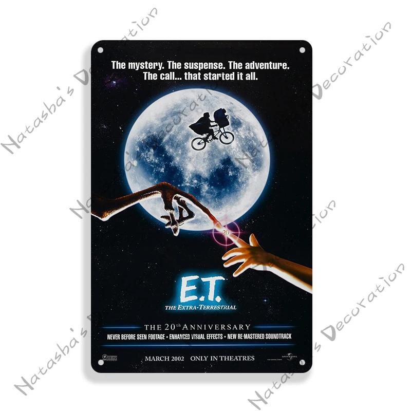 Movie Jurassic Park Metal Tin Sign E.T. Metal Signs Poster JAWS Vintage Poster Old Decorative Plate Metal Plaque Wall Plate