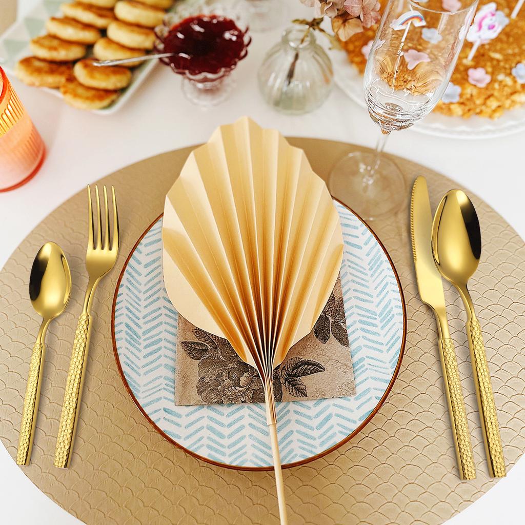 Thickened Cutlery Set 430 Stainless Steel 24 Piece Set Gift Box Home Western Style Steak Hammer Pattern Knife Fork Spoon