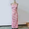 Summer Women's Sexy Halter Printed Long Slim Package Hip Dress
