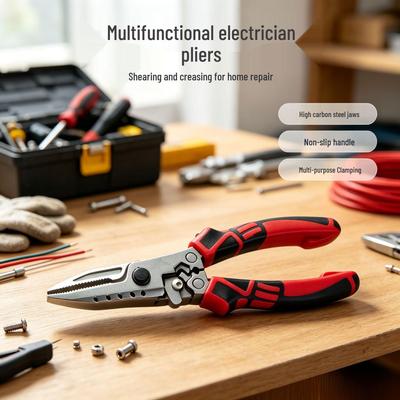 Best-Selling Multifunctional Electrician Pliers: Wire Stripping, Crimping, Cutting, and Long-Nose Pliers for Household Repairs
