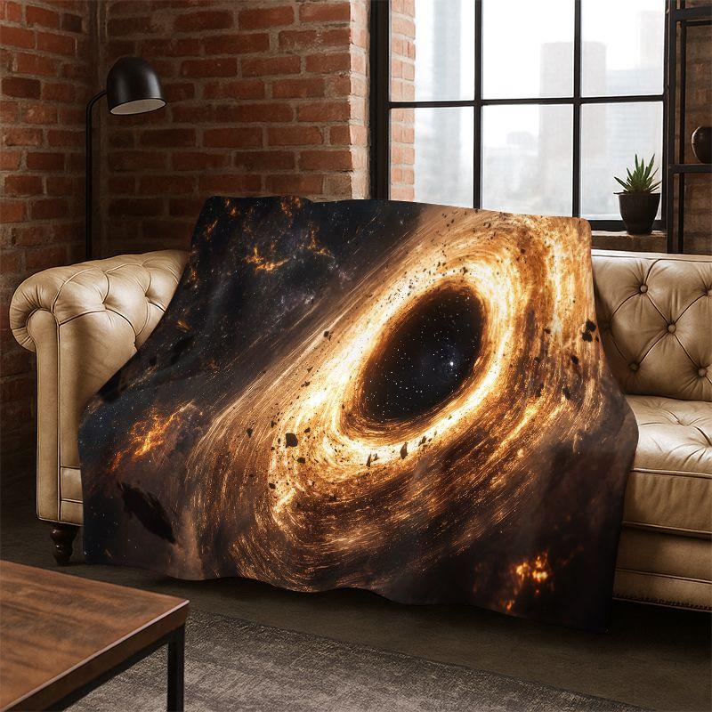 Universe Milky Way Space Stars Galaxy Earth Flannel Blanket Soft Warm Throw Blanket for Bedroom Living Room Bed Travel Camping
