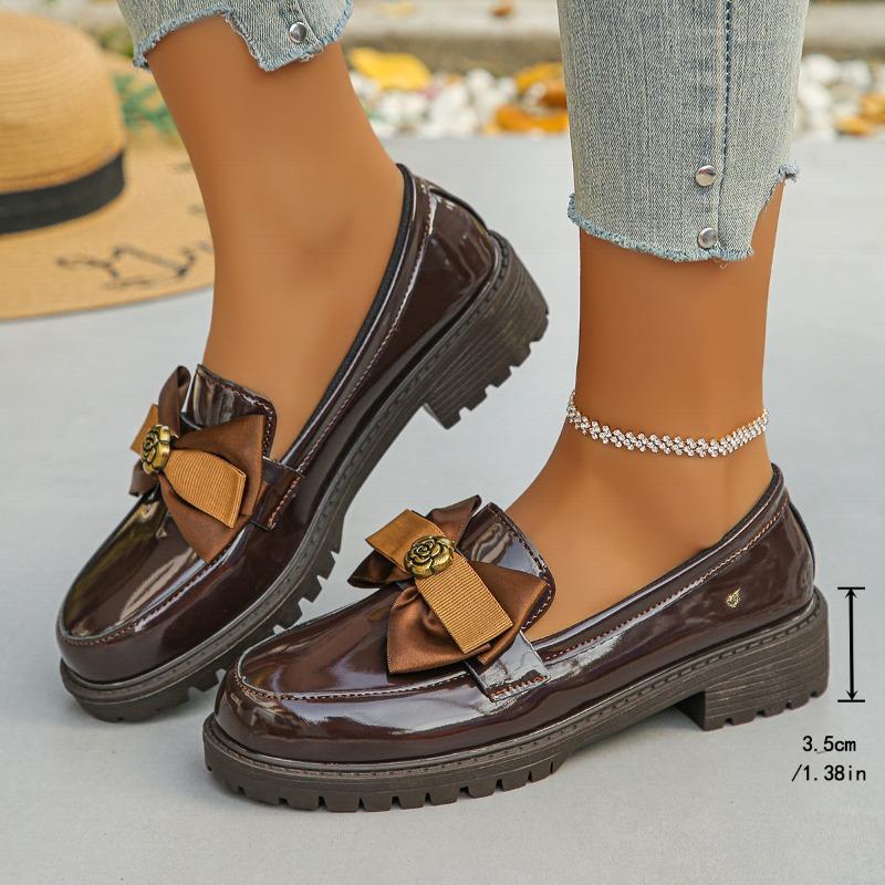 

Fashion 2024 Brand Women s Shoes Loafers Women s High Heels Fashion Butterfly-knot Office and Career New Plus Size Solid Heels Women 42 коричневый