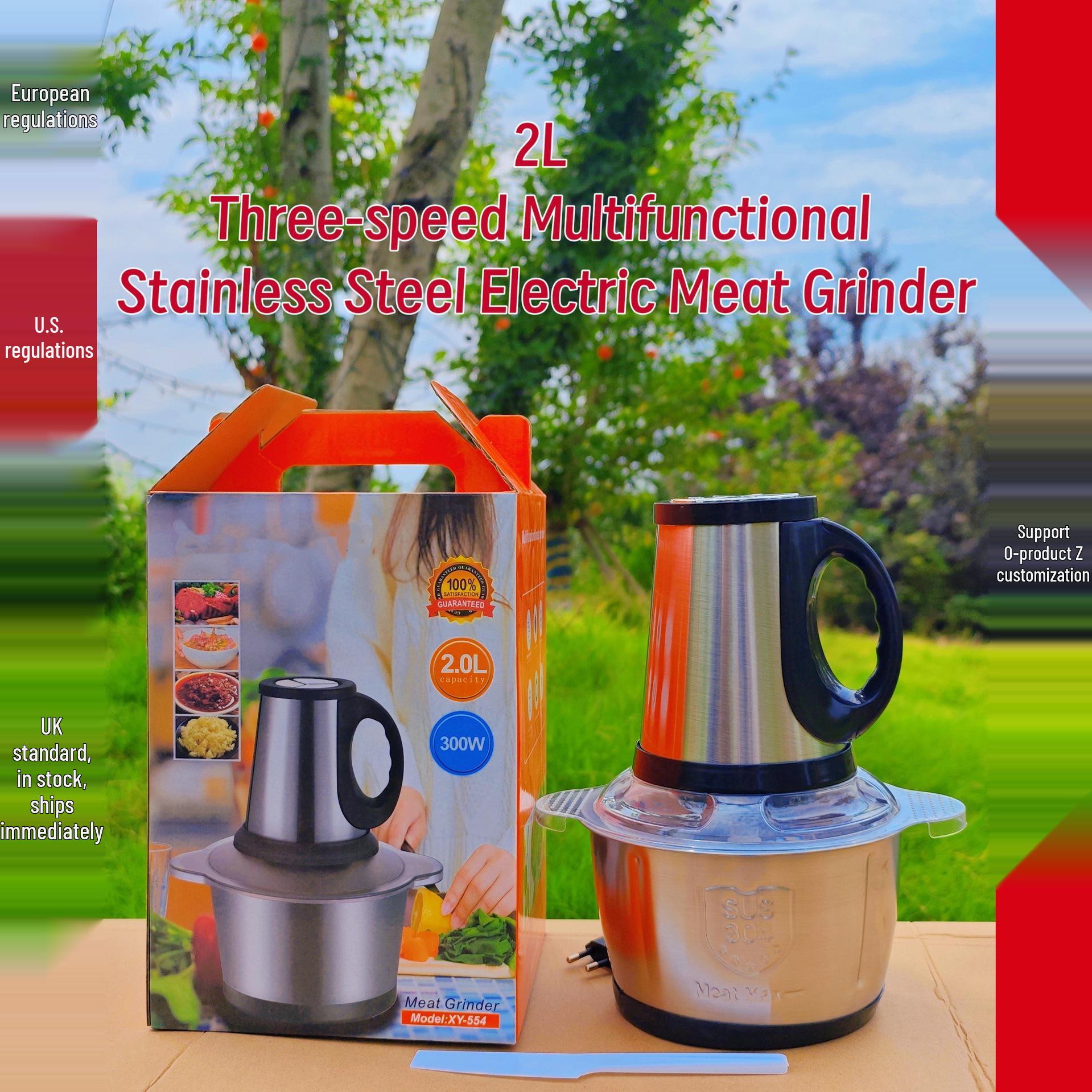 

Многофункциональная электрическая мясорубка и кухонный комбайн из нержавеющей стали объемом 5 л для детского питания US Plug 110V