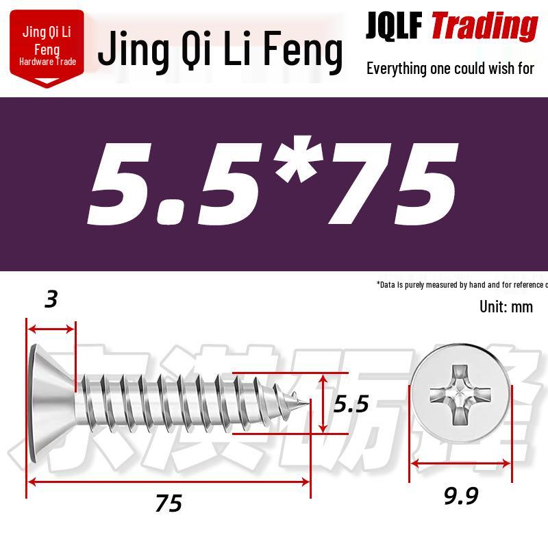 304 Stainless Steel Countersunk Self-Tapping Screw for Furniture & Outdoor Construction (GB/T 846)