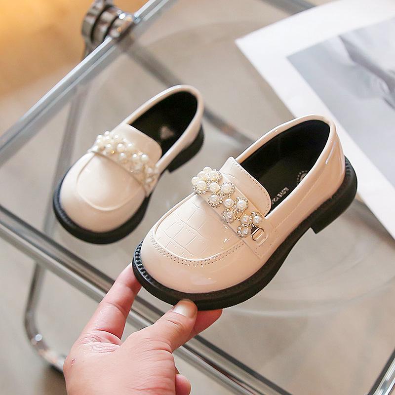 

Девичьи ретро кожаные туфли 2025: Мягкая подошва, туфли принцессы для малышей и младенцев на весну и осень 30 бежевый