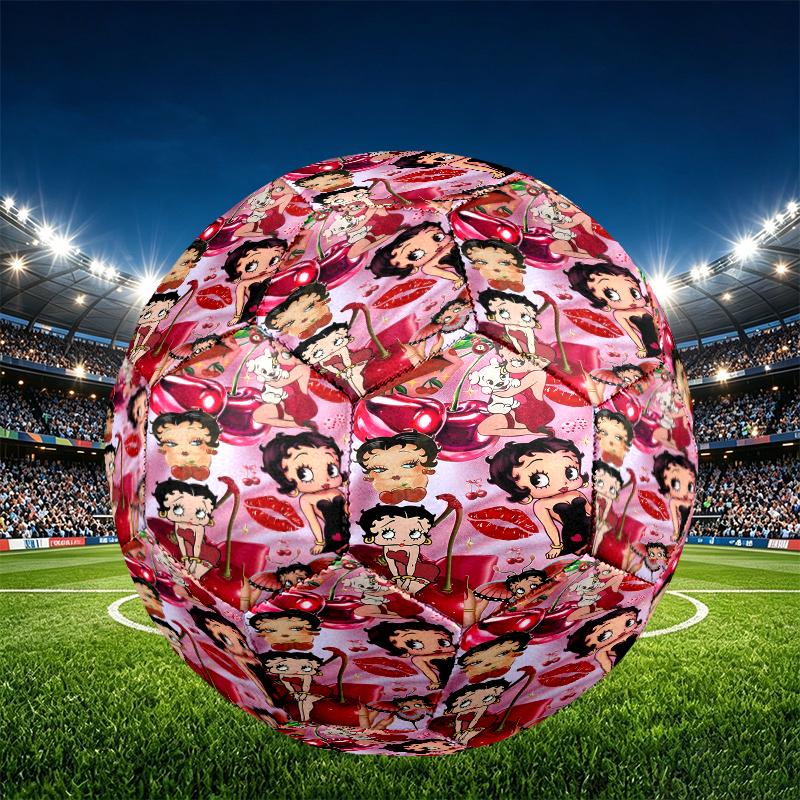 Betty Boop Print Size 5 Soccer Ball, PU Wear Resistant Football for Match Training and Daily Practice, Birthday Gift for Soccer Fans